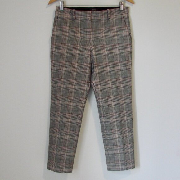Theory Treeca 2 Glen Plaid Wool Pant Trousers Deco Portland Ankle Stretch  4 - Picture 4 of 16